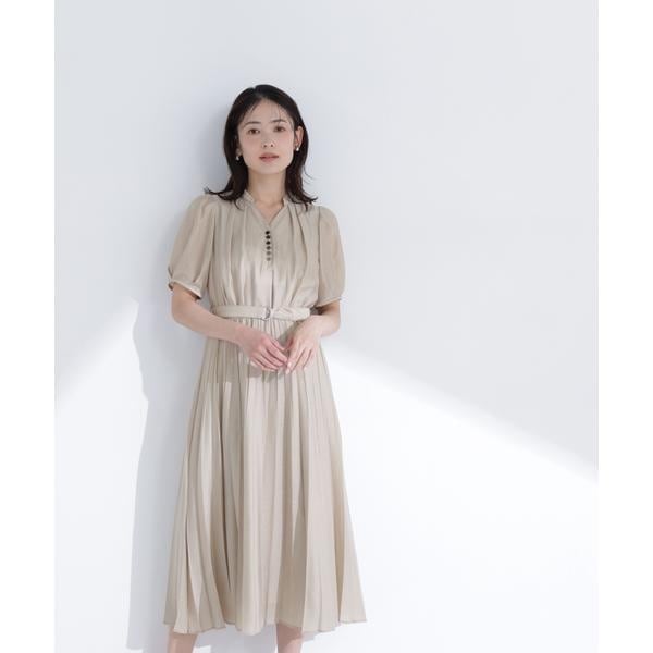 ナチュラルビューティーベーシック（NATURAL BEAUTY BASIC）/フロントボタンプリーツワンピース