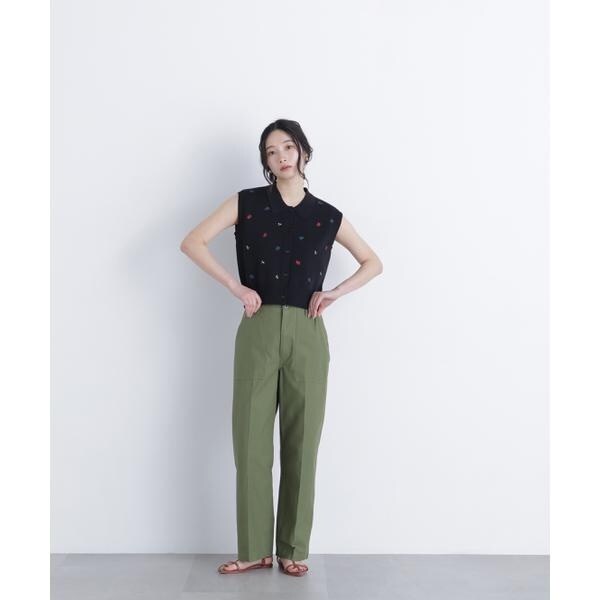 ナチュラルビューティーベーシック（NATURAL BEAUTY BASIC）/〈N．〉ポロカラーフラワー刺繍ニット_4