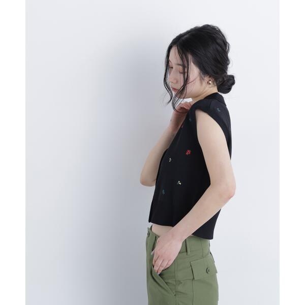 ナチュラルビューティーベーシック（NATURAL BEAUTY BASIC）/〈N．〉ポロカラーフラワー刺繍ニット_5