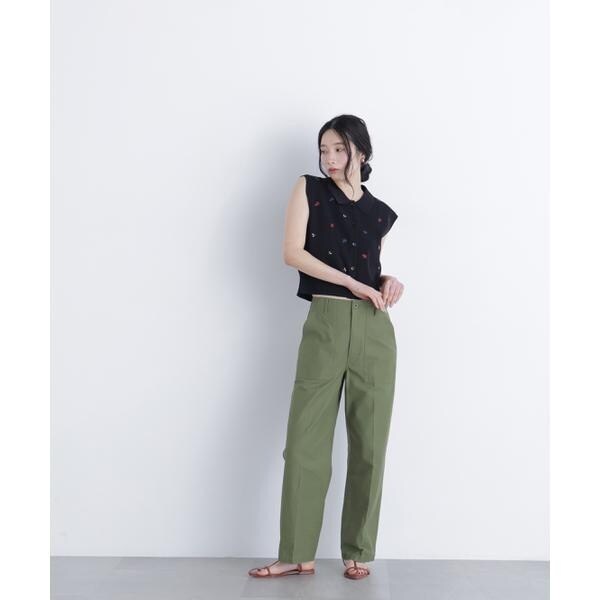 ナチュラルビューティーベーシック（NATURAL BEAUTY BASIC）/〈N．〉ポロカラーフラワー刺繍ニット_10