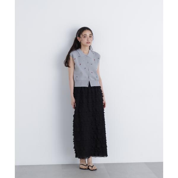 ナチュラルビューティーベーシック（NATURAL BEAUTY BASIC）/〈N．〉ポロカラーフラワー刺繍ニット_15