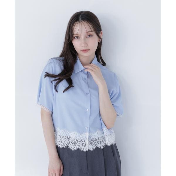 ナチュラルビューティーベーシック（NATURAL BEAUTY BASIC）/レースドッキングシャツ
