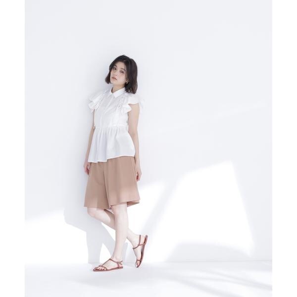 ナチュラルビューティーベーシック（NATURAL BEAUTY BASIC）/サイドリボンペプラムシャツ_4