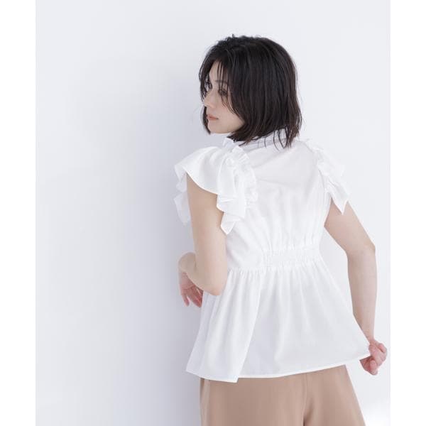 ナチュラルビューティーベーシック（NATURAL BEAUTY BASIC）/サイドリボンペプラムシャツ_5