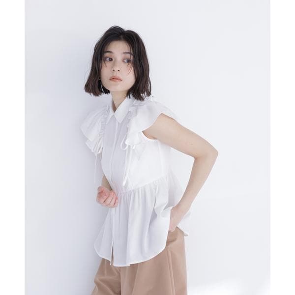 ナチュラルビューティーベーシック（NATURAL BEAUTY BASIC）/サイドリボンペプラムシャツ_7