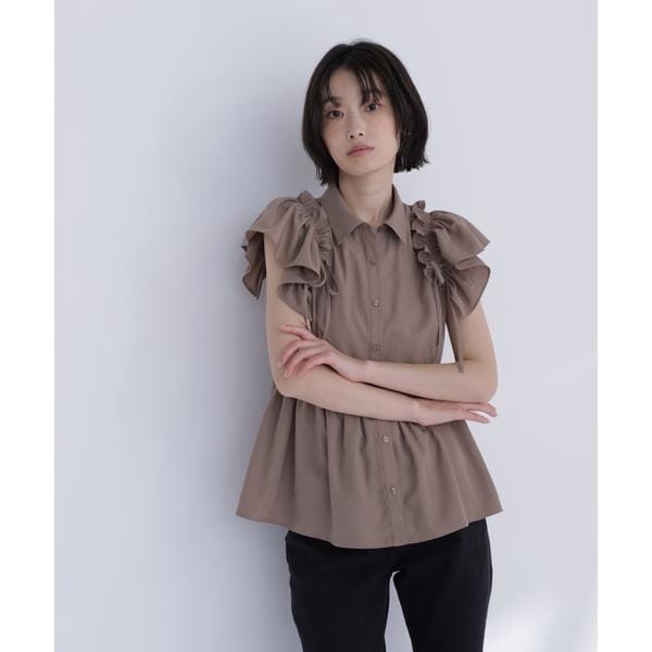 ナチュラルビューティーベーシック（NATURAL BEAUTY BASIC）/サイドリボンペプラムシャツ_14