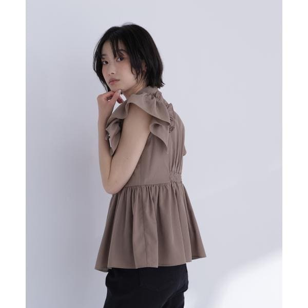 ナチュラルビューティーベーシック（NATURAL BEAUTY BASIC）/サイドリボンペプラムシャツ_18
