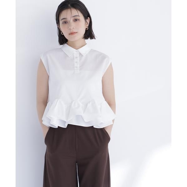 ナチュラルビューティーベーシック（NATURAL BEAUTY BASIC）/ヘムフリルシャツブラウス_3