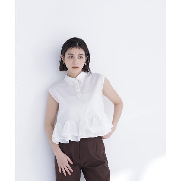 ナチュラルビューティーベーシック（NATURAL BEAUTY BASIC）/ヘムフリルシャツブラウス_8