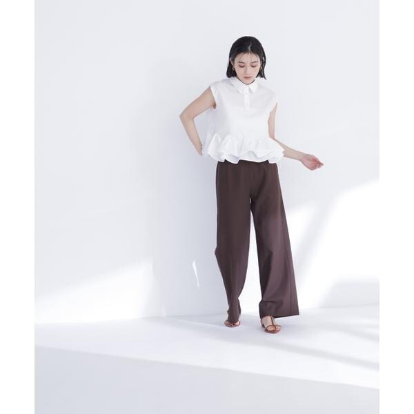 ナチュラルビューティーベーシック（NATURAL BEAUTY BASIC）/ヘムフリルシャツブラウス_9