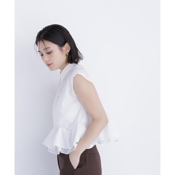 ナチュラルビューティーベーシック（NATURAL BEAUTY BASIC）/ヘムフリルシャツブラウス_10
