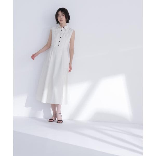 ナチュラルビューティーベーシック（NATURAL BEAUTY BASIC）/襟付きバイカラーステッチワンピース_6