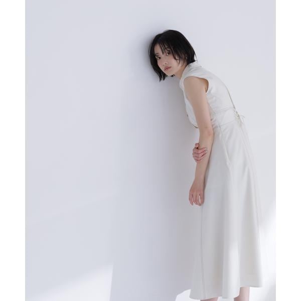 ナチュラルビューティーベーシック（NATURAL BEAUTY BASIC）/襟付きバイカラーステッチワンピース_7