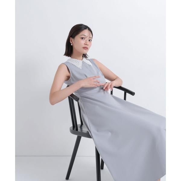 ナチュラルビューティーベーシック（NATURAL BEAUTY BASIC）/レース襟ノースリーブワンピース 10,774円