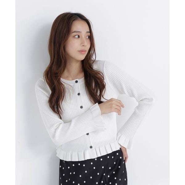 ナチュラルビューティーベーシック（NATURAL BEAUTY BASIC）/フリルトリムカーディガン 6,659円