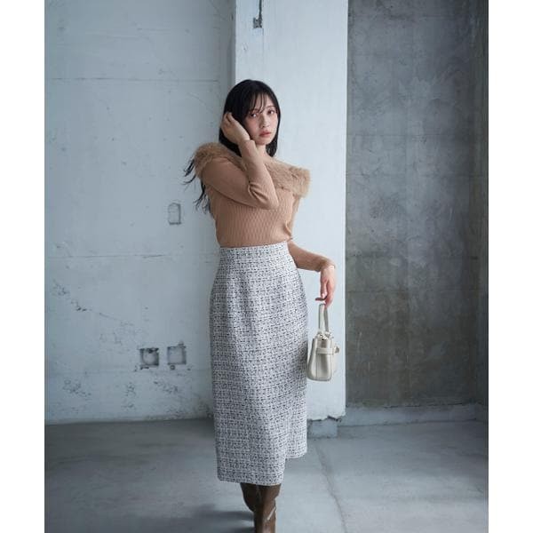 プロポーション ボディドレッシング（PROPORTION BODY DRESSING）/ミックスツイードタイトスカート　24AW