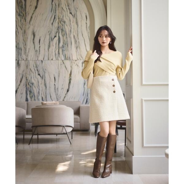 プロポーション ボディドレッシング（PROPORTION BODY DRESSING）/ラメブークレー台形ミニスカート