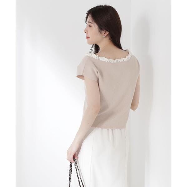 PROPORTION BODY DRESSING - ☆新品タグ付き☆ プロポーションボディドレッシング フリル半袖ニット フリル総針ニット | PROPORTION BODY DRESSING（プロポーション