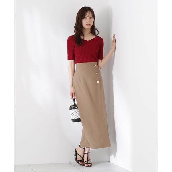 プロポーション ボディドレッシング（PROPORTION BODY DRESSING）/ニュアンス釦付きナロースカート