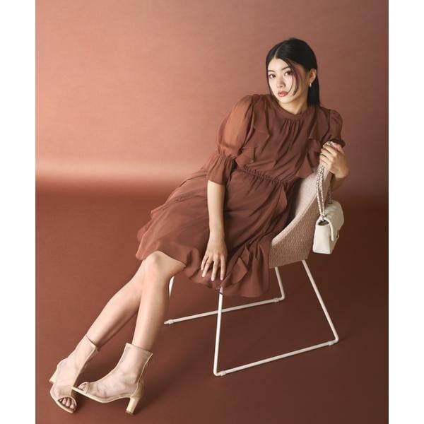 プロポーション ボディドレッシング（PROPORTION BODY DRESSING）/《EDIT COLOGNE》フリル楊柳ミニワンピース