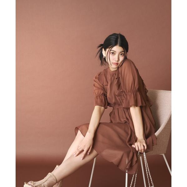 プロポーション ボディドレッシング（PROPORTION BODY DRESSING）/《EDIT COLOGNE》フリル楊柳ミニワンピース