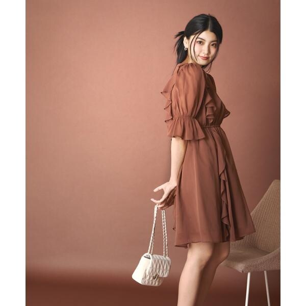 プロポーション ボディドレッシング（PROPORTION BODY DRESSING）/《EDIT COLOGNE》フリル楊柳ミニワンピース