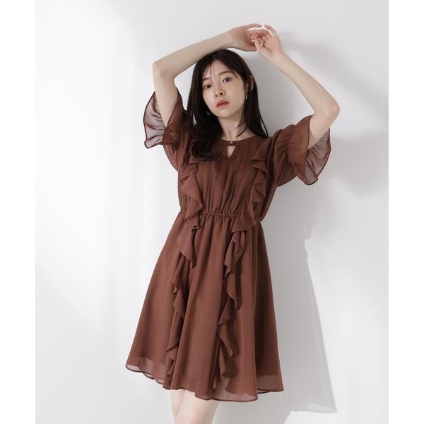 プロポーション ボディドレッシング（PROPORTION BODY DRESSING）/《EDIT COLOGNE》フリル楊柳ミニワンピース