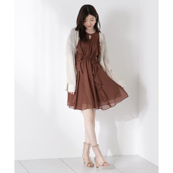 プロポーション ボディドレッシング（PROPORTION BODY DRESSING）/《EDIT COLOGNE》フリル楊柳ミニワンピース