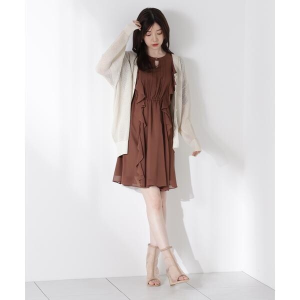 プロポーション ボディドレッシング（PROPORTION BODY DRESSING）/《EDIT COLOGNE》フリル楊柳ミニワンピース