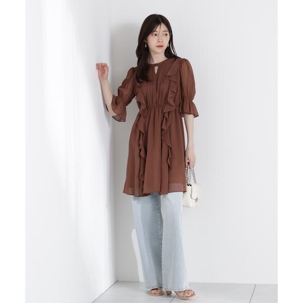 プロポーション ボディドレッシング（PROPORTION BODY DRESSING）/《EDIT COLOGNE》フリル楊柳ミニワンピース