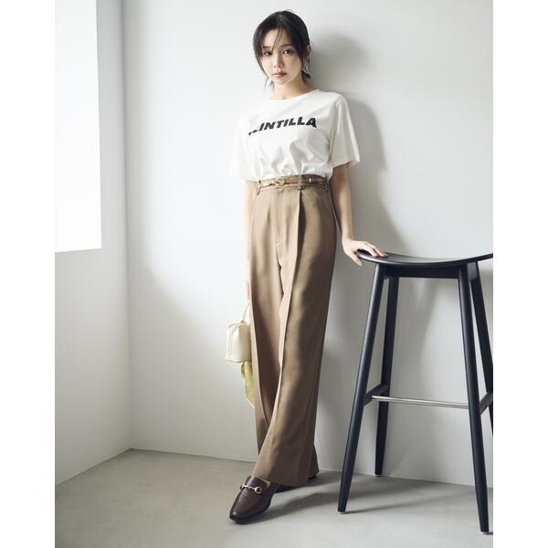 プロポーション ボディドレッシング PROPORTION BODY DRESSING セットアップ ニット カットソー 長袖 スカート 膝丈 タイト 1 赤 白 黒 デザインTシャツ | PROPORTION BODY DRESSING（プロポーションボディ