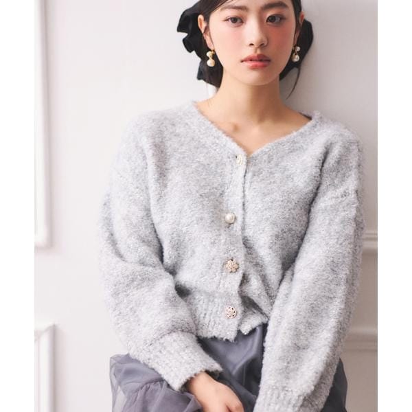 プロポーション ボディドレッシング（PROPORTION BODY DRESSING）/《EDIT COLOGNE》ファンシーヤーンビジューカディガン 25AW