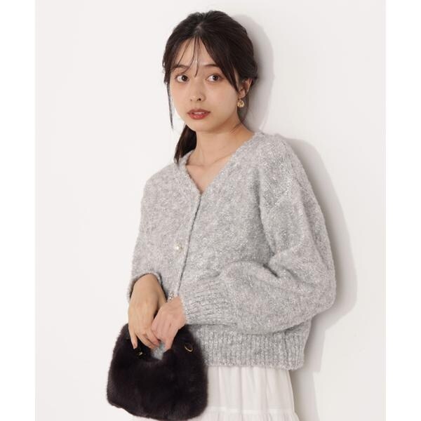 プロポーション ボディドレッシング（PROPORTION BODY DRESSING）/《EDIT COLOGNE》ファンシーヤーンビジューカディガン 25AW