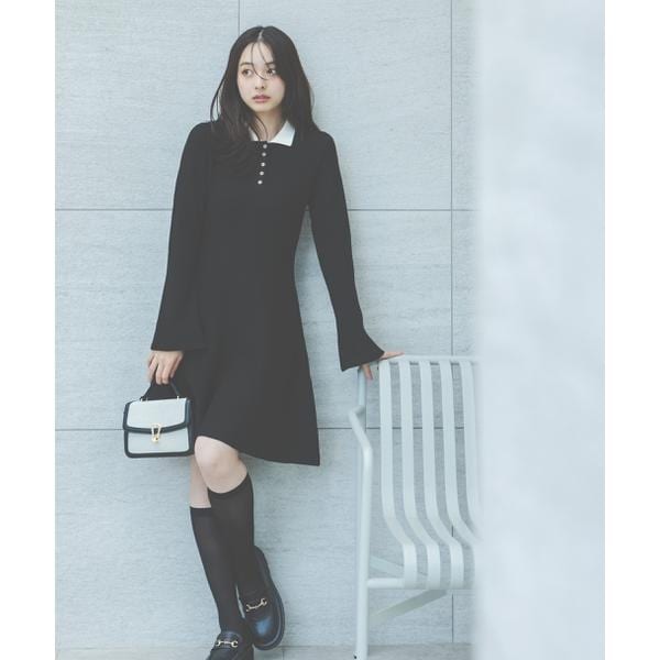 プロポーション ボディドレッシング（PROPORTION BODY DRESSING）/《EDIT COLOGNE》ポロミニニットワンピース