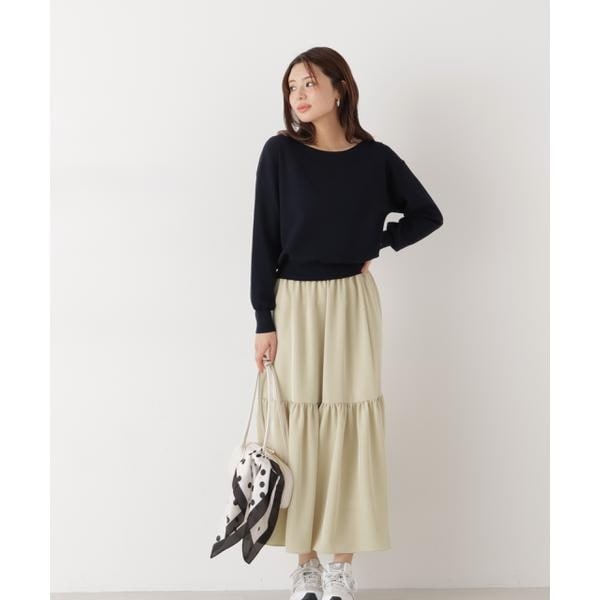 プロポーション ボディドレッシング（PROPORTION BODY DRESSING）/ニュアンスサテンティアードスカート　26SS