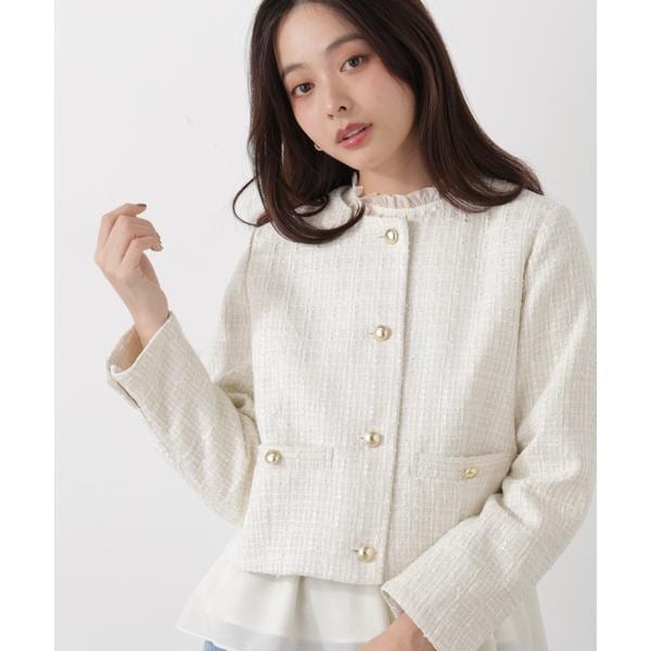 プロポーション ボディドレッシング（PROPORTION BODY DRESSING）/ノーカラーツイードジャケット　26SS