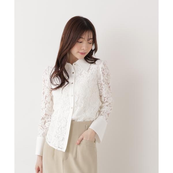 プロポーション ボディドレッシング（PROPORTION BODY DRESSING）/ビッグ衿レースブラウス　26SS