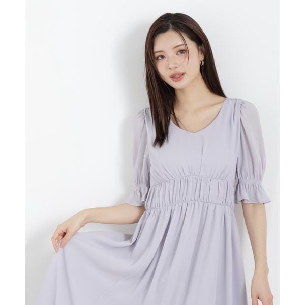 プロポーション ボディドレッシング（PROPORTION BODY DRESSING）/シフォン楊柳ギャザーワンピース　26SS