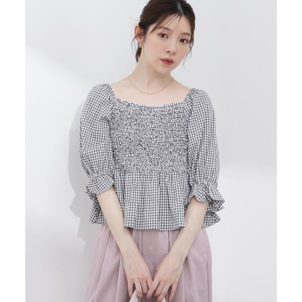 プロポーション ボディドレッシング（PROPORTION BODY DRESSING）/〈a／mie〉シャーリングペプラムブラウス 26SS_1