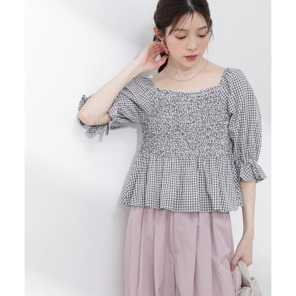 プロポーション ボディドレッシング（PROPORTION BODY DRESSING）/〈a／mie〉シャーリングペプラムブラウス 26SS_5