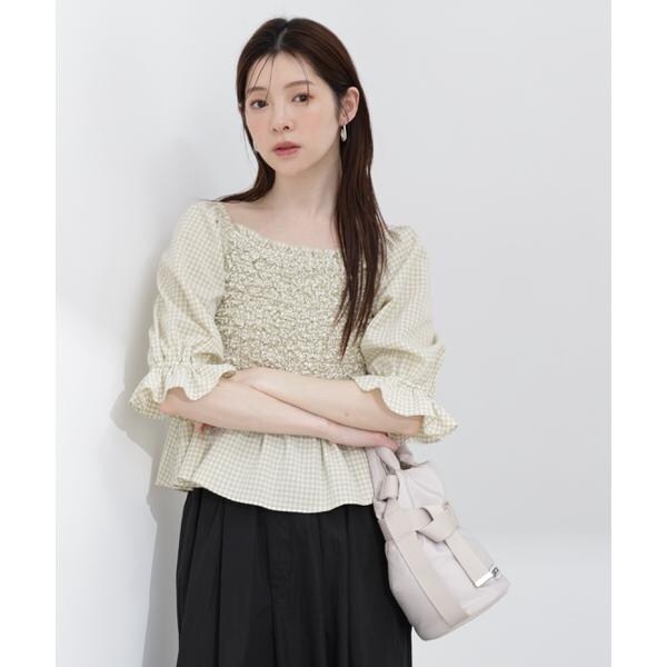プロポーション ボディドレッシング（PROPORTION BODY DRESSING）/〈a／mie〉シャーリングペプラムブラウス 26SS_14