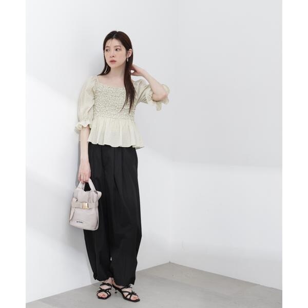 プロポーション ボディドレッシング（PROPORTION BODY DRESSING）/〈a／mie〉シャーリングペプラムブラウス 26SS_15