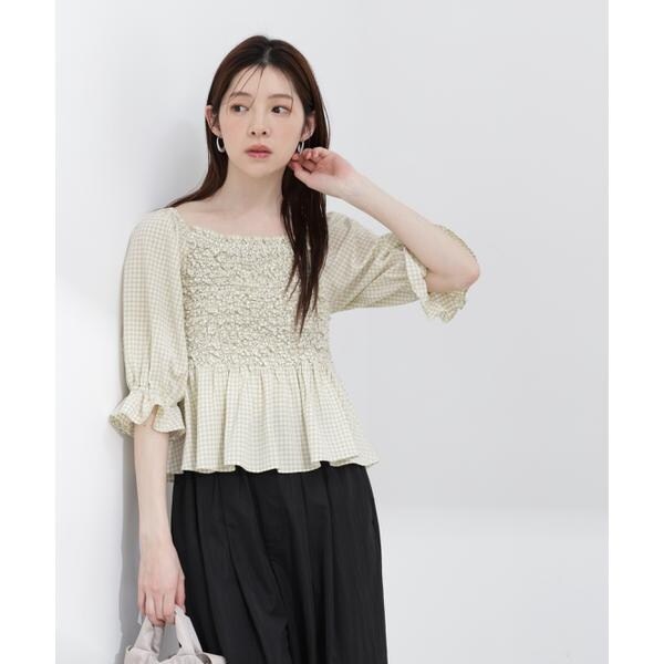 プロポーション ボディドレッシング（PROPORTION BODY DRESSING）/〈a／mie〉シャーリングペプラムブラウス 26SS_17
