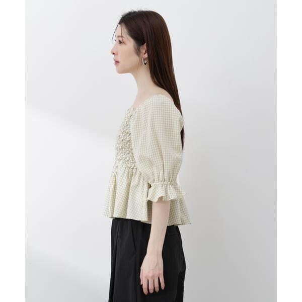 プロポーション ボディドレッシング（PROPORTION BODY DRESSING）/〈a／mie〉シャーリングペプラムブラウス 26SS_19