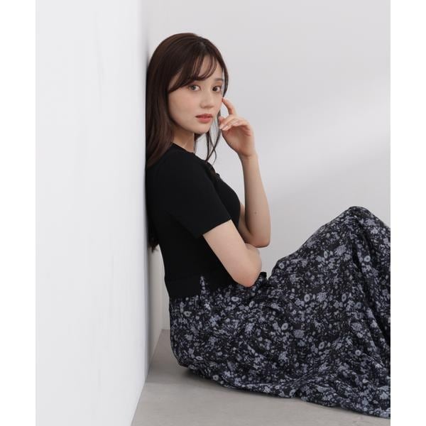 プロポーション ボディドレッシング（PROPORTION BODY DRESSING）/半袖花柄ドッキングニットワンピース 26SS_2
