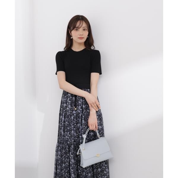 プロポーション ボディドレッシング（PROPORTION BODY DRESSING）/半袖花柄ドッキングニットワンピース 26SS_6