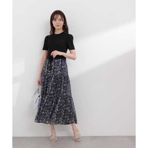 プロポーション ボディドレッシング（PROPORTION BODY DRESSING）/半袖花柄ドッキングニットワンピース 26SS_7