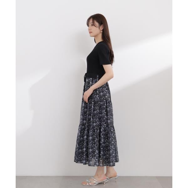プロポーション ボディドレッシング（PROPORTION BODY DRESSING）/半袖花柄ドッキングニットワンピース 26SS_9
