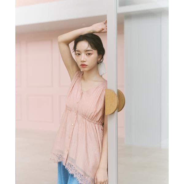 プロポーション ボディドレッシング（PROPORTION BODY DRESSING）/レーストリミングヘムブラウス 26SS_2