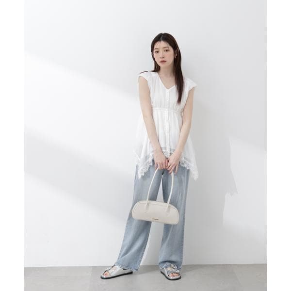 プロポーション ボディドレッシング（PROPORTION BODY DRESSING）/レーストリミングヘムブラウス 26SS_4